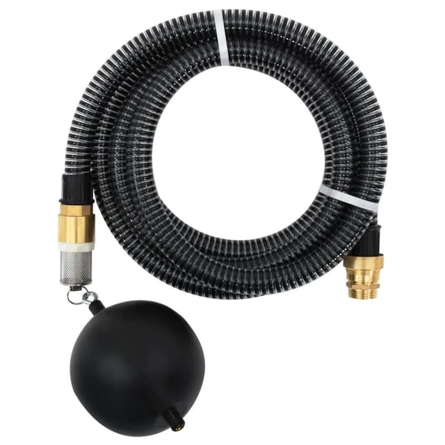 vidaXL Saugschlauch mit Messing-Anschlüssen Schwarz 10 m PVC 151063