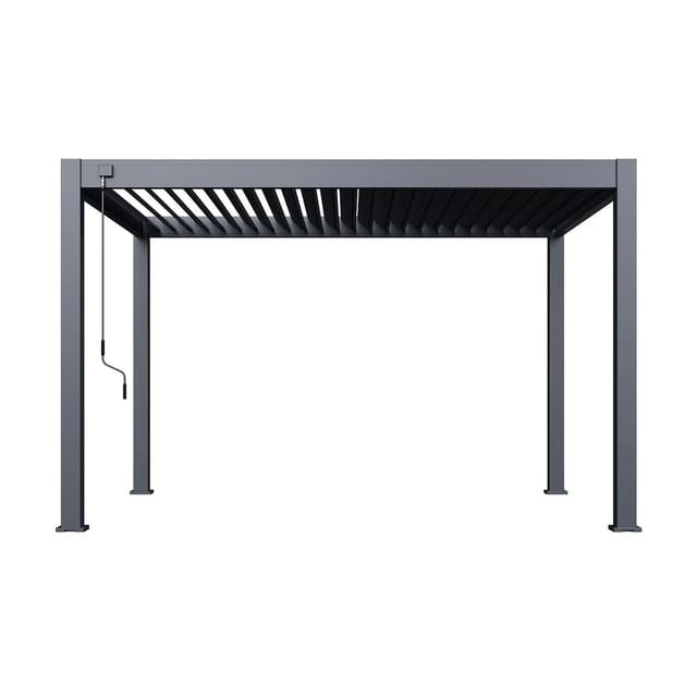 Weide Deluxe Plus Pergola Voll Aluminium Freistehend 3 x 4 M Lamellendach Anthrazit Pavillon