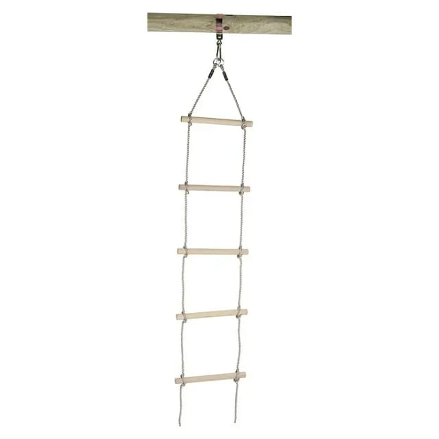 SwingKing Strickleiter 5 Sprossen Holz 2 Ringe