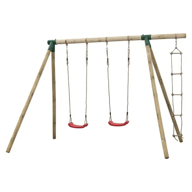 SwingKing Doppel-Schaukel Charlotte mit Strickleiter