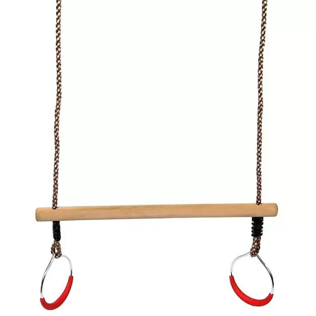 SwingKing Trapez Holz mit Metallringen 48 cm