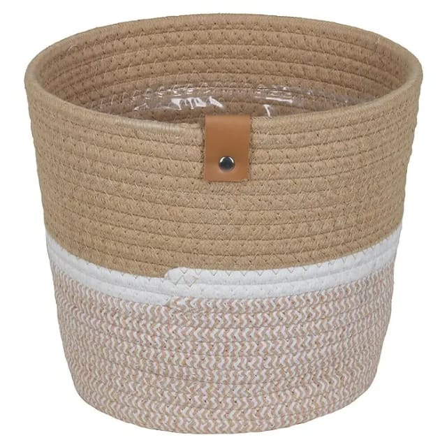 A.H.G. Baumwollkorb Homi-Logo inkl. Polybeutel Ø 26 cm x 24 cm Natur-Weiß-Beige