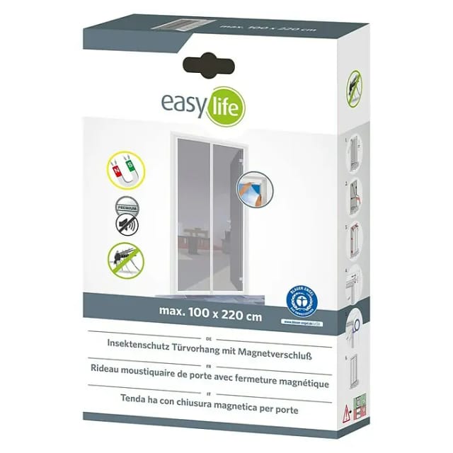 Easy Life Insektenschutz Magnet-Türvorhang Premium 100 cm x 220 cm Weiß