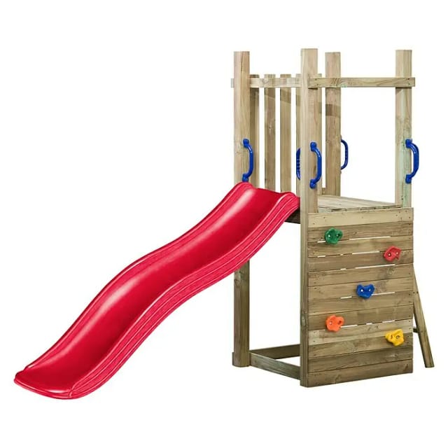 SwingKing Spielturm Irma mit Rutsche Rot 70 cm x 160 cm x 175 cm