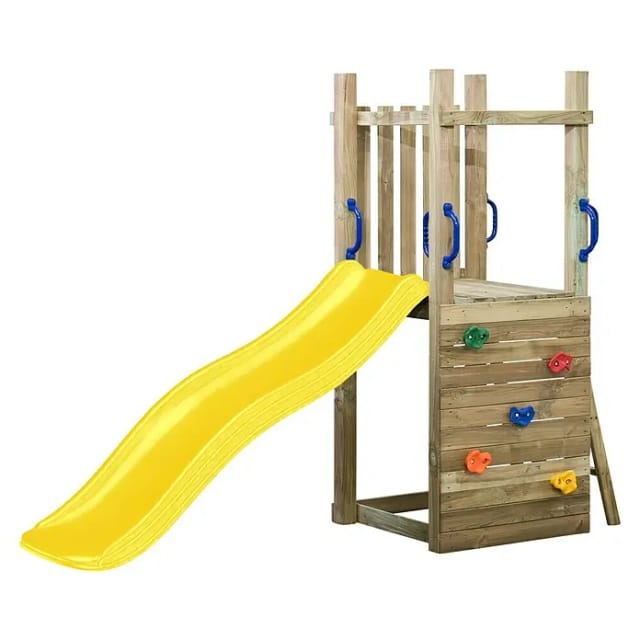 SwingKing Spielturm Irma mit Rutsche Gelb 70 cm x 160 cm x 175 cm