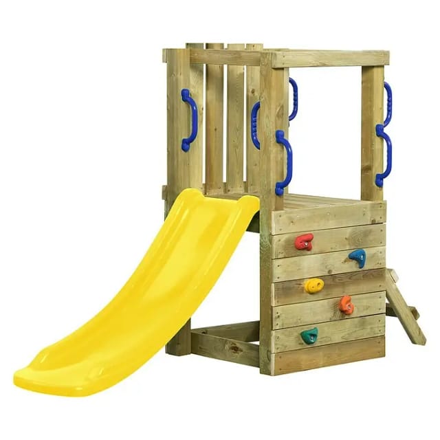 SwingKing Spielturm Irma Small mit Rutsche Gelb 66 cm x 190 cm x 125 cm