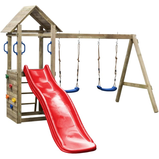 SwingKing Spielturm Maria Rot 295 cm x 160 cm x 210 cm