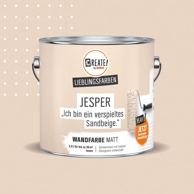 CREATE! by OBI Wandfarbe Lieblingsfarbe Jesper Sandbeige Matt 2,5,