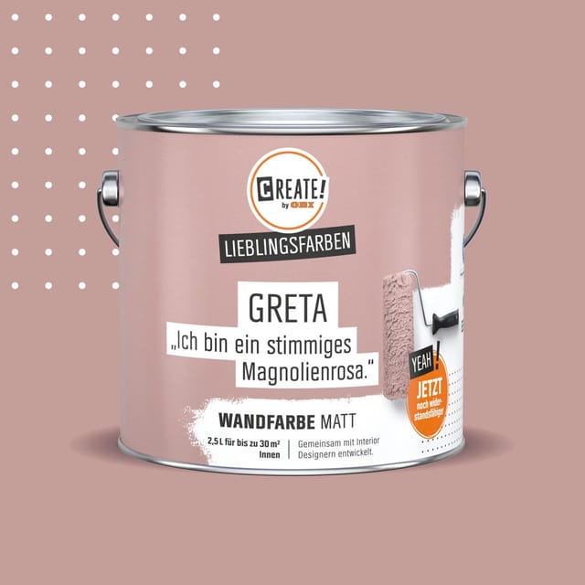 CREATE! by OBI Wandfarbe Lieblingsfarbe Greta Magnolienrosa Matt 2,5,