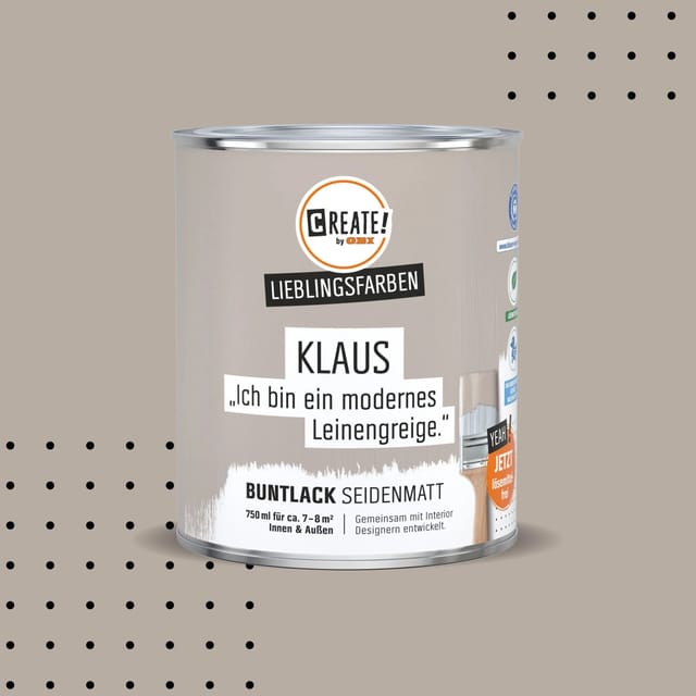 CREATE! by OBI Buntlack Lieblingsfarbe Klaus Leinengreige Seidenmatt 0,75,