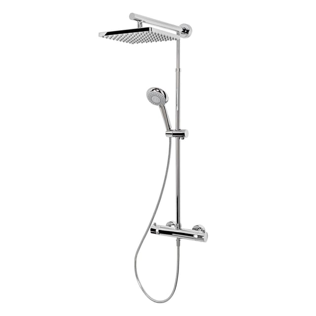 Schulte Duschsystem Rain Classic mit Thermostat Kopfbrause eckig