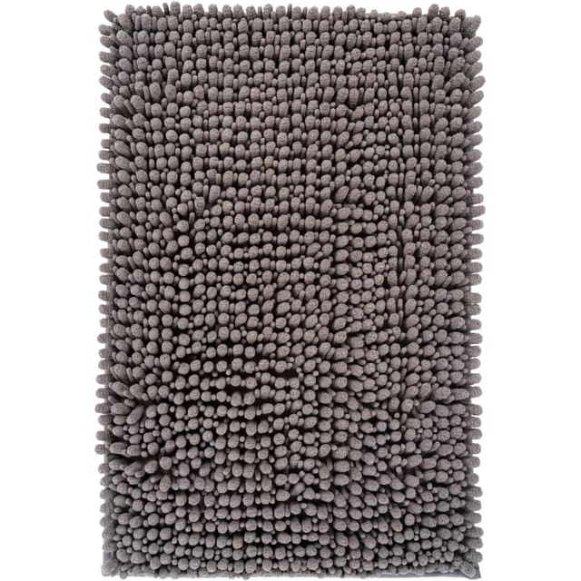 Lalee Badteppich Fluffy Grau 40 cm x 60 cm