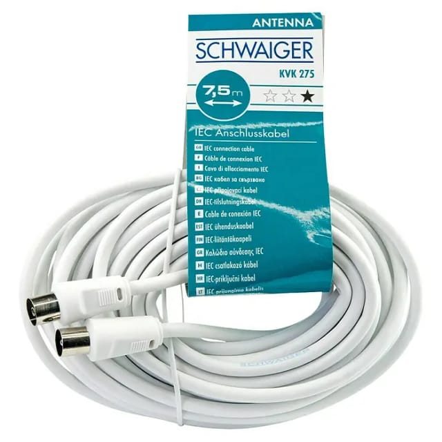 Schwaiger Antennen Anschlusskabel Weiß 7,5 m
