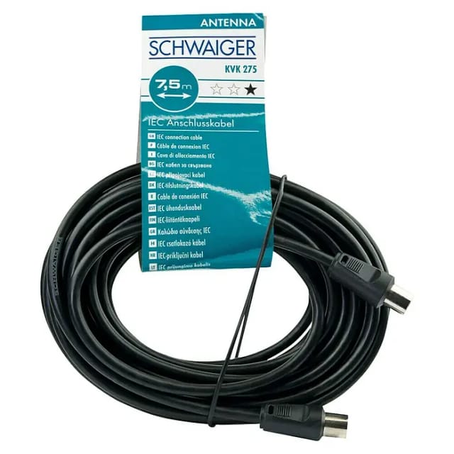 Schwaiger Antennenkabel Schwarz 7,5 m