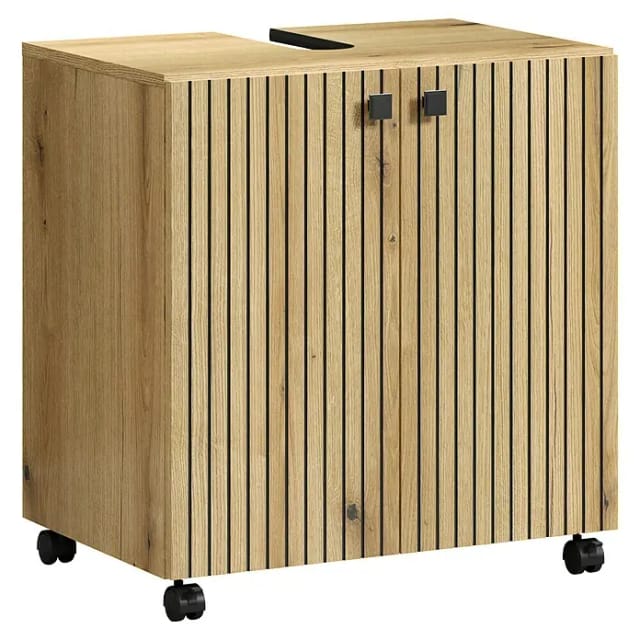 Trendteam Waschbeckenunterschrank Pure Bliss mit Rollen Artisan Eiche 60 cm FSC®