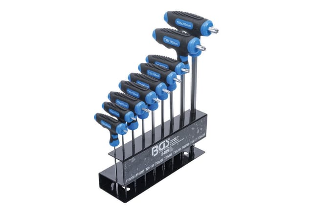 BGS T-Griff-Schlüssel-Satz T-Profil (für TX) T10 - T50 9 teilig
