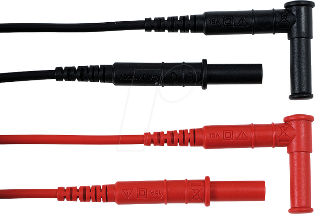 CHAU P01295451Z - Messleitung, 1,5 m, rot + schwarz, gesichert