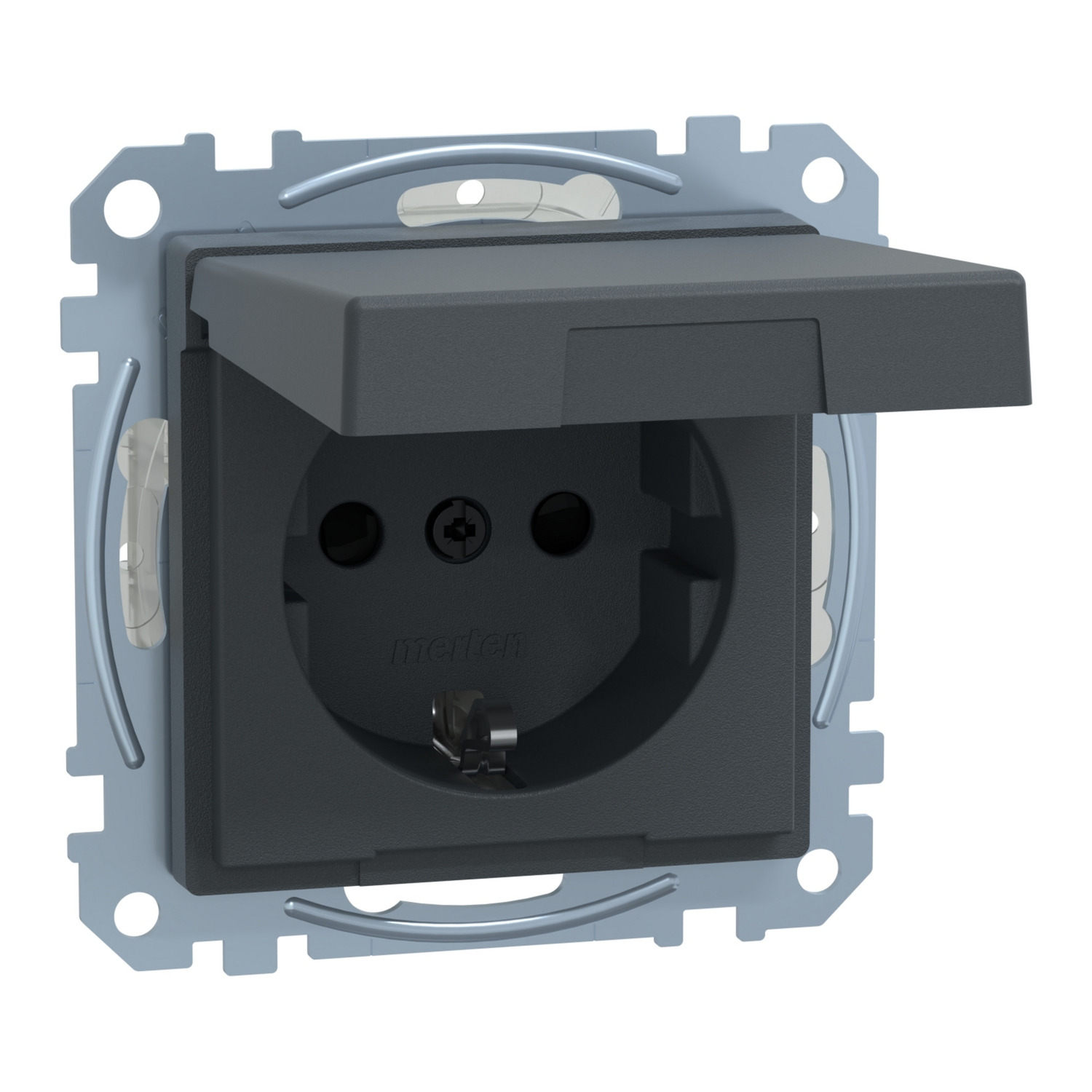 ME SM 2310-0414 - System M, Steckdose mit Deckel, anthrazit