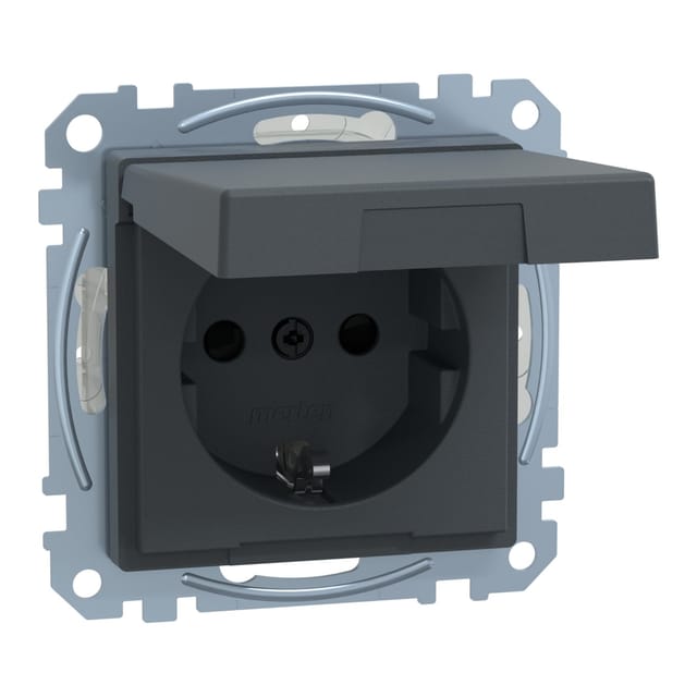 ME SM 2310-0414 - System M, Steckdose mit Deckel, anthrazit