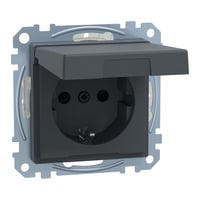 ME SM 2310-0414 - System M, Steckdose mit Deckel, anthrazit Bild 2