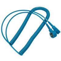 Spiralkabel mit Druckknopf, ESD, hellblau, 10/10mm, 2,4 m Bild 2
