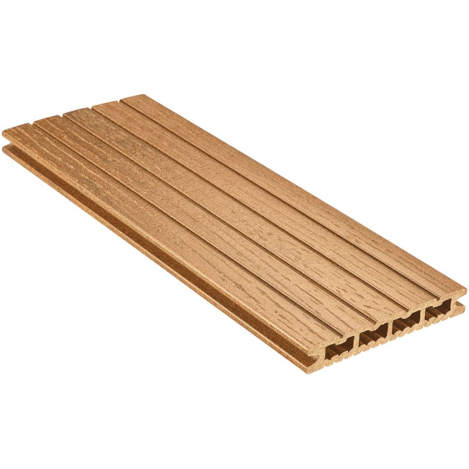 NATURinFORM WPC-Terrassendiele 21x140 mm DIE KOMPAKTE plus Wabenprofildiele eichenbraun, 4000 mm