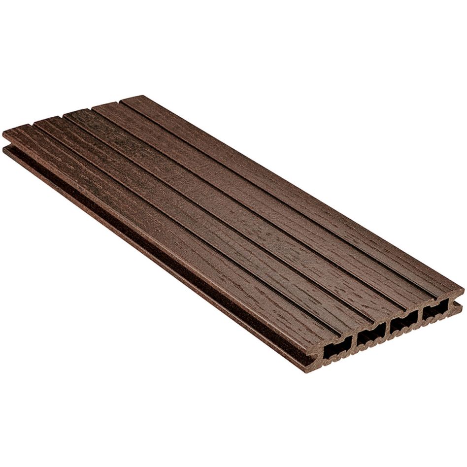 NATURinFORM WPC-Terrassendiele 21x140 mm DIE KOMPAKTE plus Wabenprofildiele kastanienbraun, 4000 mm