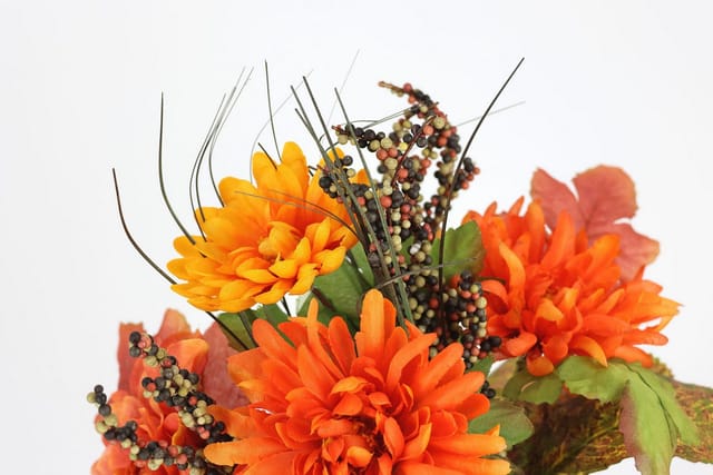 Kunstblume Dahlien-Gesteck im Topf, I.GE.A., Höhe 26 cm, Mit Beeren Blume Dekoblume Gesteck Herbstblume Herbstdeko Mittelstück