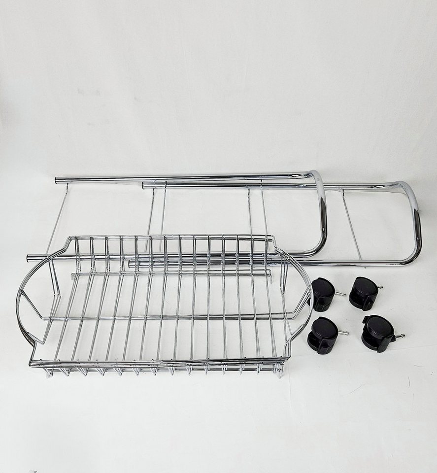 Yudu Küchenwagen Küchen- / Servierwagen 3 Schubkörbe/Gitterkörbe Chrom