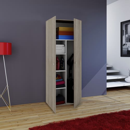 VCM Mehrzweckschrank Holz Besenschrank Staubsauger Putzschrank Vandol