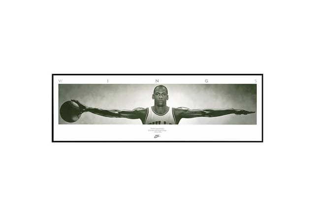 Close Up Bilderrahmen Michael Jordan Wings gerahmt Rahmenfarbe Schwarz matt