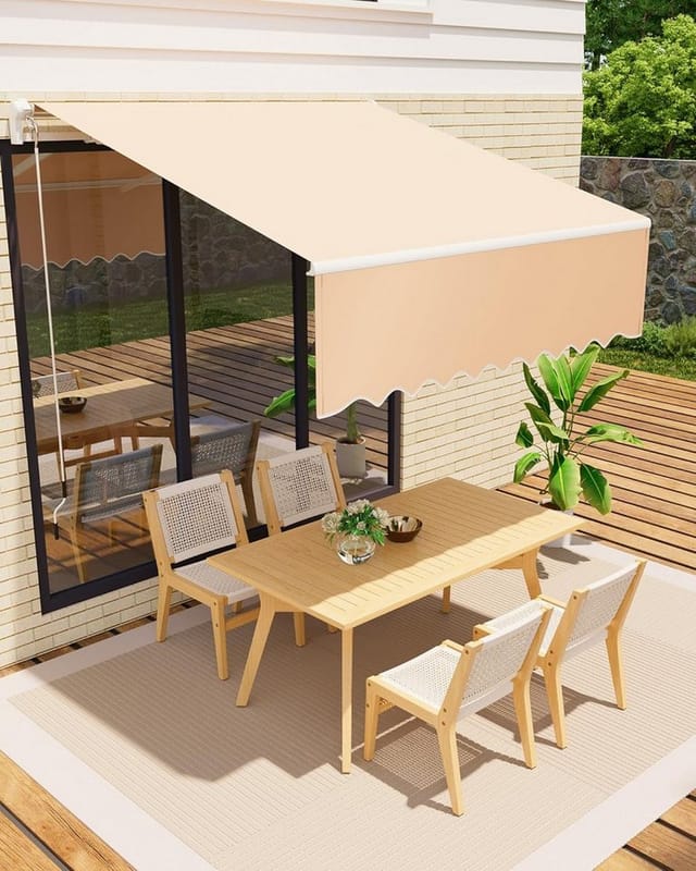 GarveeMore Gelenkarmmarkise 300 x 250 cm,UV40+ & wasserabweisend, mit Kurbel & Wandhalterung Länge + Winkel einstellbar, Markise für Terrasse & Balkon