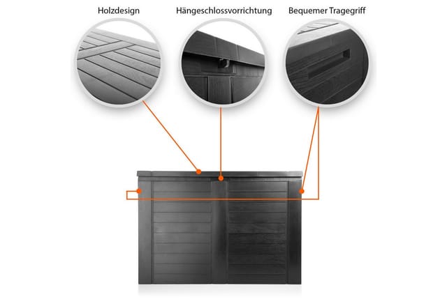 BigDean Gartenbox Auflagenbox Garten 170L mit Stecksystem aus Kunststoff wasserdicht (Packung, 1 St., Aufbewahrungskiste), Wasserdicht, 170L Volumen, Indoor & Outdoor