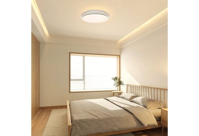 ZMH LED Deckenleuchte Wohnzimmer Ø18/27 Modern Küchenlampe Flur Schlafzimmer, Augenschutz, Einfache Installtion, LED fest integriert, Warmweiß, 12W, 3000K, warmweiß, 27×27×6cm