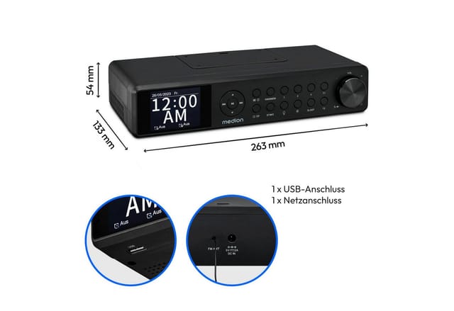 Medion® Radio (AM/FM, MW/UKW, DAB+, 3 W, P66750)