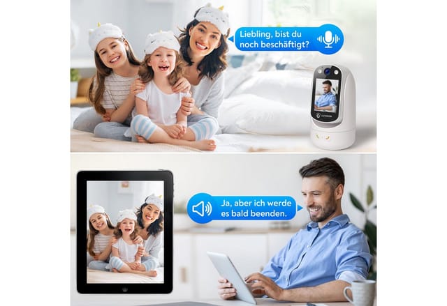 LUVISION Überwachungskamera C20 (Innenbereich, 2-tlg., 2er Set WLAN PTZ Überwachungskamera Autotracking Nachtsicht, Senioren, Baby, Mikrofon, 2-Wege Audio, App)