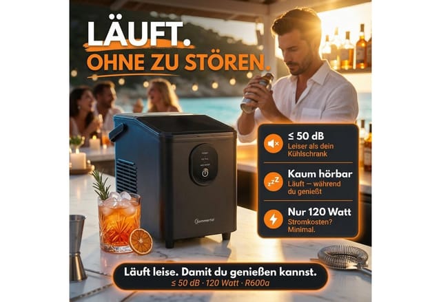 Sommertal Eiswürfelmaschine Sommertal Eiswürfelmaschine Eismaschine 12kg Eiswürfelbereiter, 0,3kg Bullet Eis in 20 Min Selbstreinigend & Leise Ice Maker
