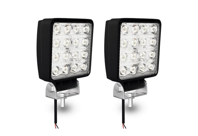 Clanmacy LED Scheinwerfer 2x-10x LED Arbeitsscheinwerfer 48W 12V 24V Scheinwerfer Flutlicht, 12V 24V LED Scheinwerfer Traktor Arbeitslicht für Offroad, SUV, ATV