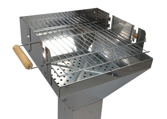 Bubble-Store Holzkohlegrill Standgrill, Grillrost 3-fach höhenverstellbar, Edelstahl Trichtergrill