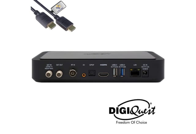 DIGIQuest TiVuSat UHD Karte Schwarz + DIGIQuest Q99 4K Sat-Receiver (non attivo) SAT-Receiver