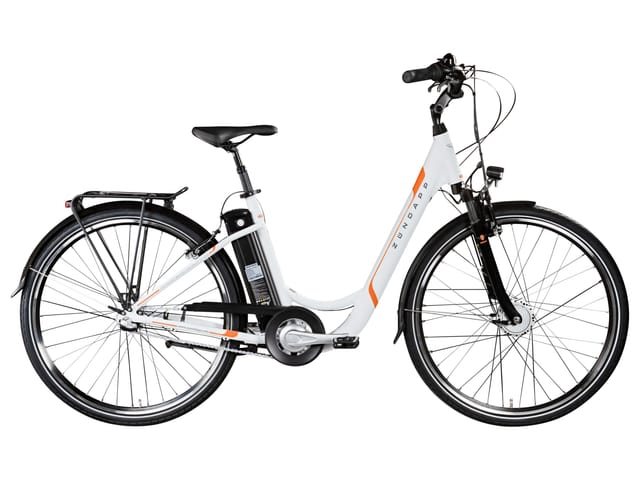 ZÜNDAPP Z510 700c E-Bike E Cityrad Damenrad Pedelec Elektrofahrrad Damen Fahrrad 28 Zoll (weiß orange)