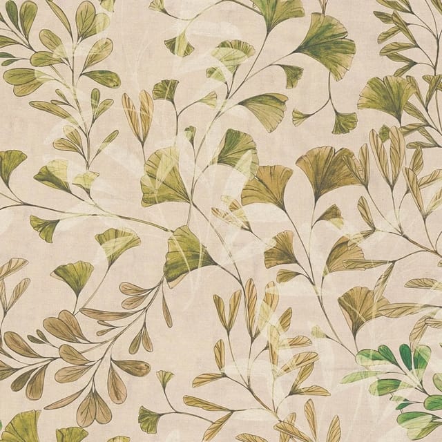 Natur Tapete Profhome 782233 Heißgeprägte Vliestapete Glatt Mit Floralen Ornamenten Matt Creme Grün-beige Weiß Beige-braun 5,33 M2