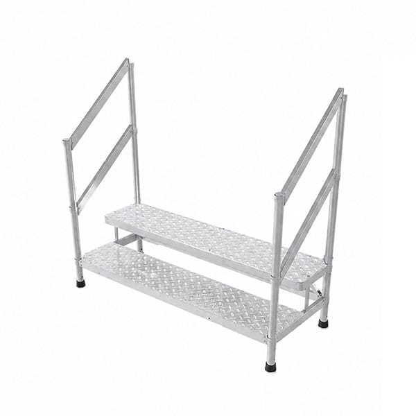 Trittleiter Aluminium - 2 Stufen - Breite 1.50m - Doppelhandlauf - Mp2-150-2gc