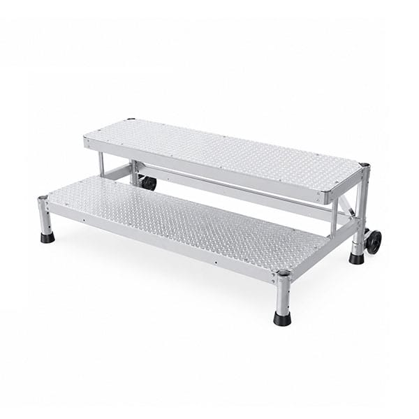 Trittleiter Aluminium - 2 Stufen - Breite 1.50m – Hinterräder - Mp2-150-ra