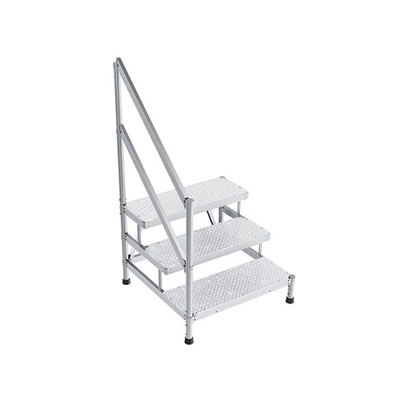 Trittleiter Aluminium - 3 Stufen - Breite 1.00m - Geländer Links - Mp3-100-gcg