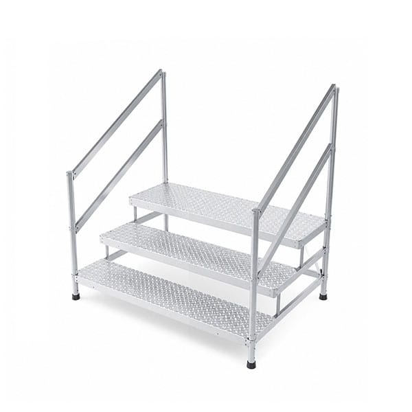 Trittleiter Aluminium - 3 Stufen - Breite 1.50m - Doppelhandlauf - Mp3-150-2gc