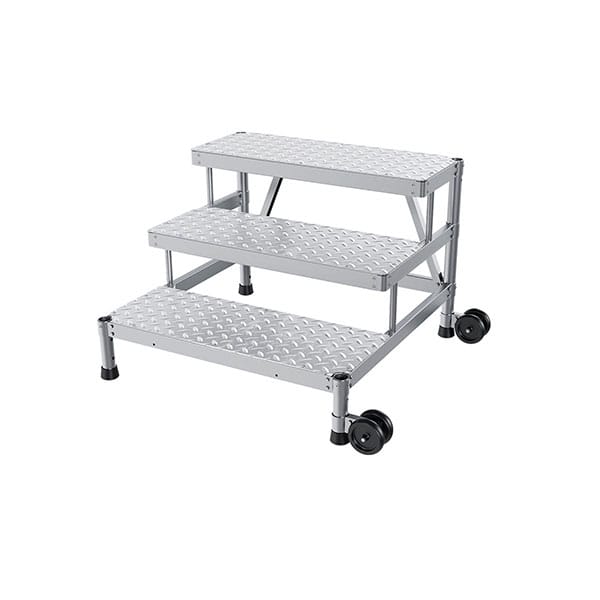 Aluminium-trittleiter Mit 3 Stufen – Breite 1,00 M – Seitenräder - Mp3-100-rl