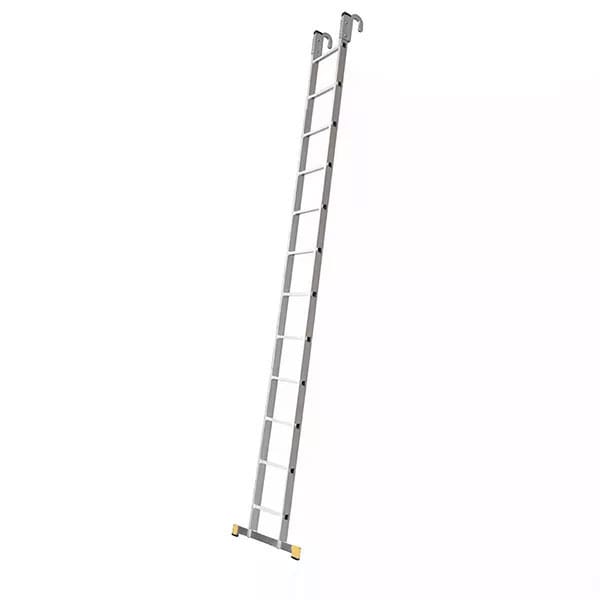 Anlegeleiter Mit 16 Sprossen – Erreichbare Höhe 4,39 M – Mit Haken, Öffnung 55 Mm - 8116-cr
