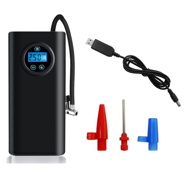 Tragbarer Mini-autoluftkompressor (reifenpumpe) Mit Led‑display Und Eingebautem Akku