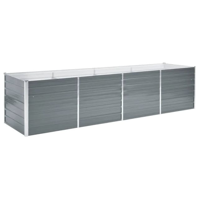 Garten-hochbeet Verzinkter Stahl 320x80x77 Cm Grau Vidaxl